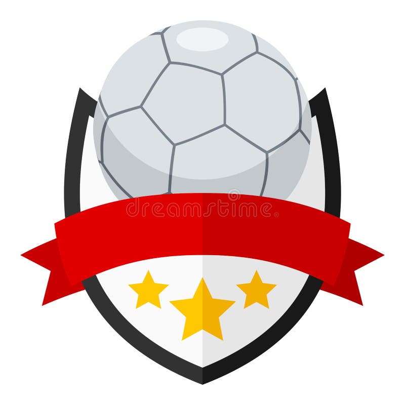  Futsal Ball Flat Logo With Ribbon On White Stock Vector 