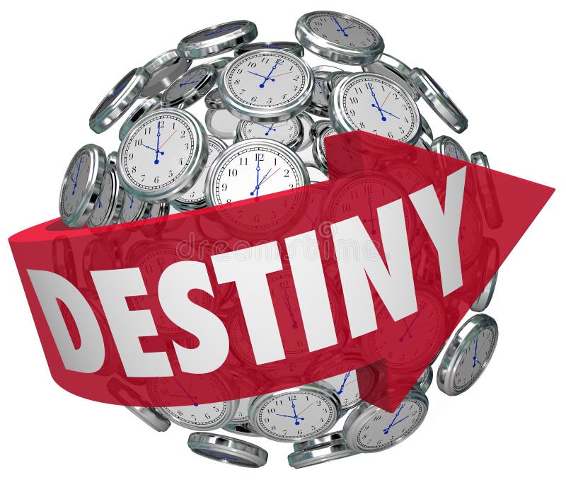 Futur le dire de fortune de destin de Destiny Word Arrow Around Clocks illustration de vecteur Futur le dire de fortune de destin de Destiny Word Arrow Around Clocks illustration de vecteur