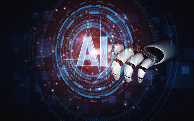 Future artificial intelligence robot and cyborg royalty free stock image
