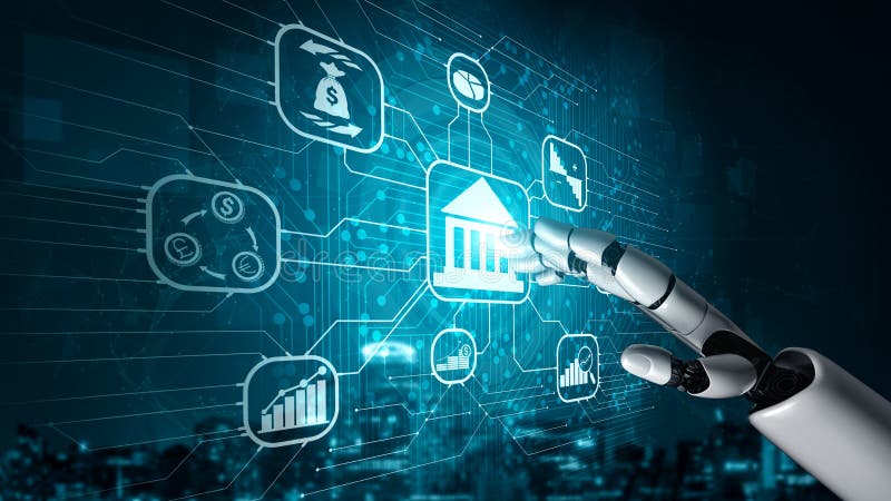 Future artificial intelligence robot and cyborg stock images