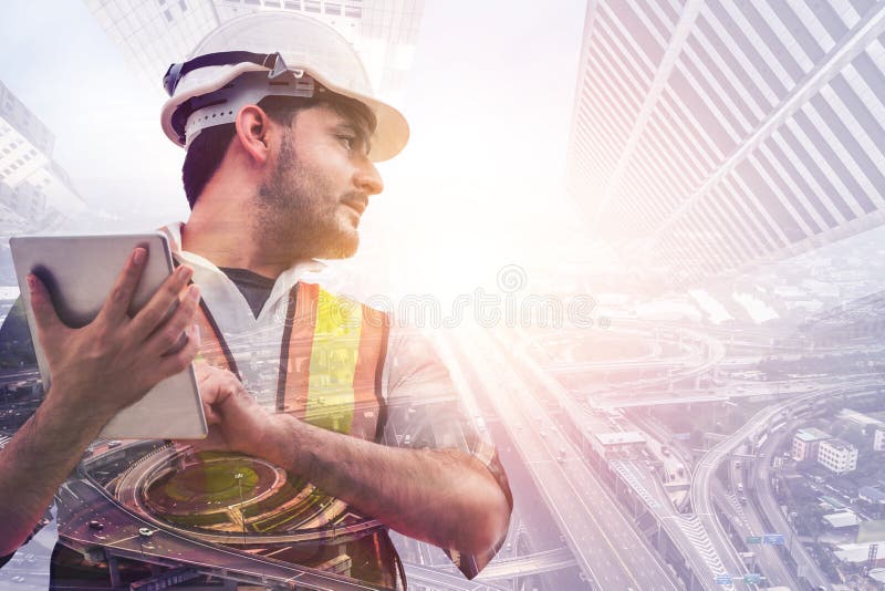 Future building construction engineering project. stock images