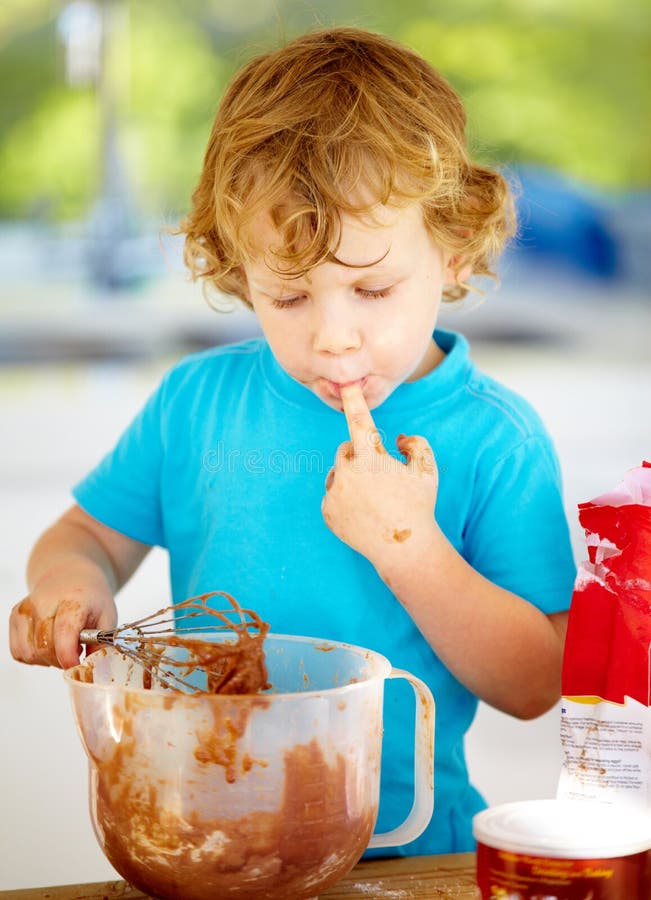 Funny young child making mess in kitchen hi-res stock photography and  images - Alamy