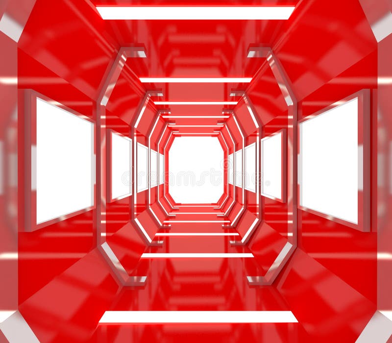 Future Red Empty Room