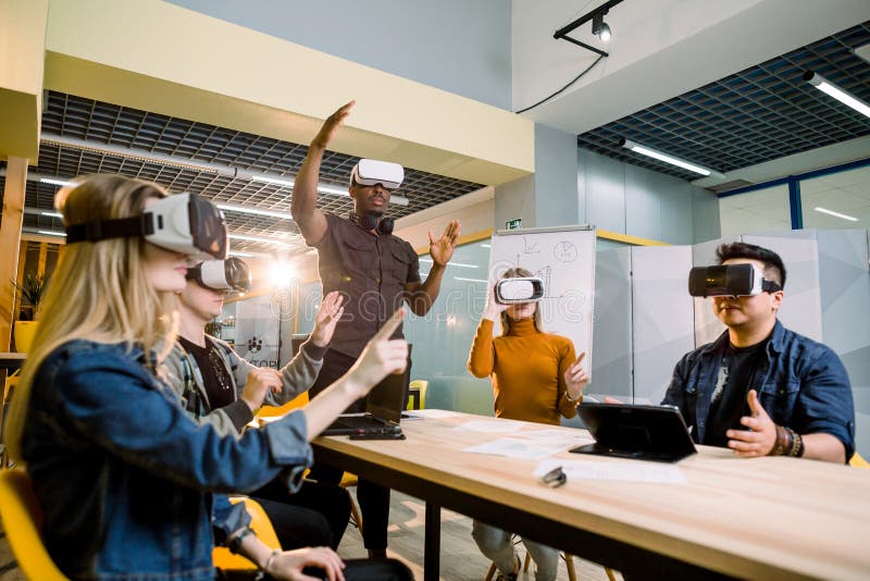 Future is Right Now. Confident Creative Young People Adjusting Virtual