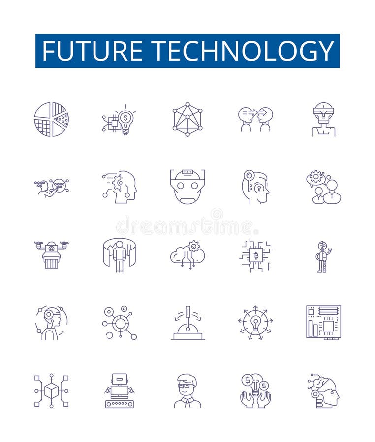 Future technology line icons signs set. Design collection of Innovations, Automation, Robotics, Artificial Intelligence vector illustration