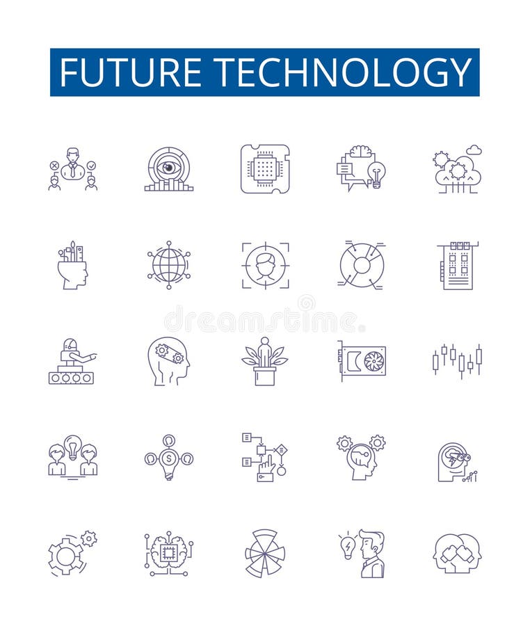 Future technology line icons signs set. Design collection of Innovations, Automation, Robotics, Artificial Intelligence vector illustration