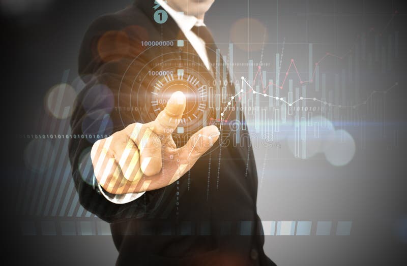 Future technology. touch button inerface royalty free stock photo