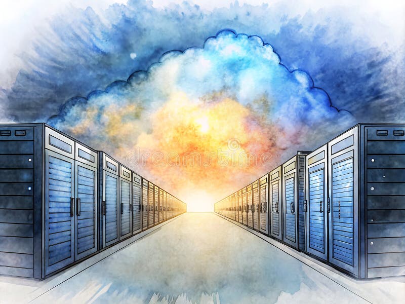 FutureProof Data Centers A Glimpse into the Heart of CuttingEdge Digital Infrastructure royalty free illustration