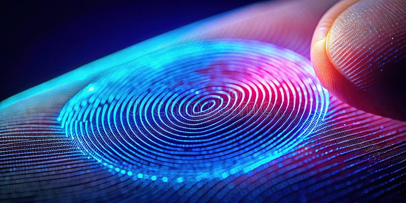 FutureProofing Digital Identity A HighTech Fingerprint Scanner for Secure Access and Authentication royalty free illustration