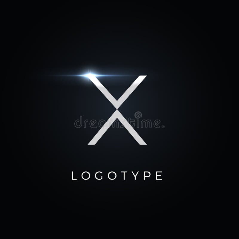 Futurism style letter X. Minimalist type for modern futuristic logo, elegant cyber tech monogram, digital device and hud