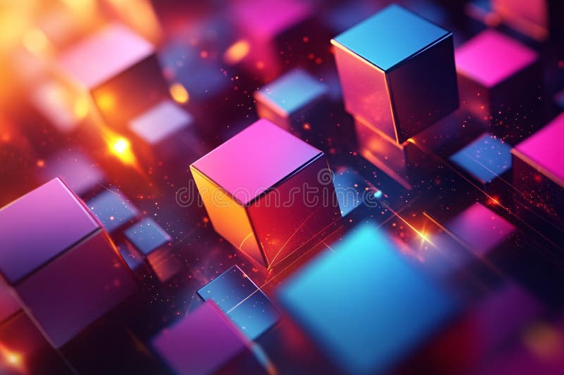 Futuristic Abstract Cubes royalty free stock photos