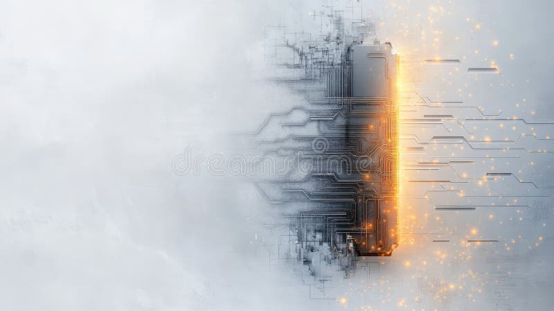 Futuristic abstract technology background with glowing elements and intricate circuitry, ideal for digital and innovation themes vector illustration