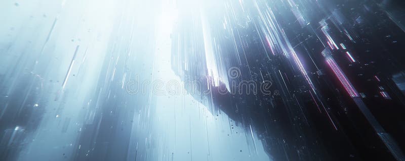 Futuristic abstract visualization showcasing dynamic stock market trends with flowing digital elements in an immersive atmosphere stock photo