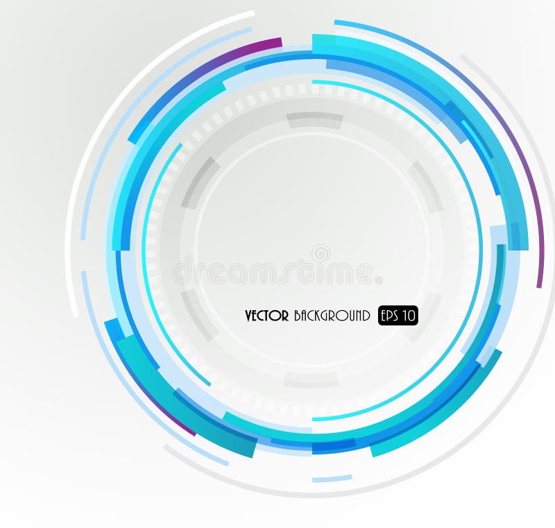 Futuristic abstrakt blå cirkel stock illustrationer