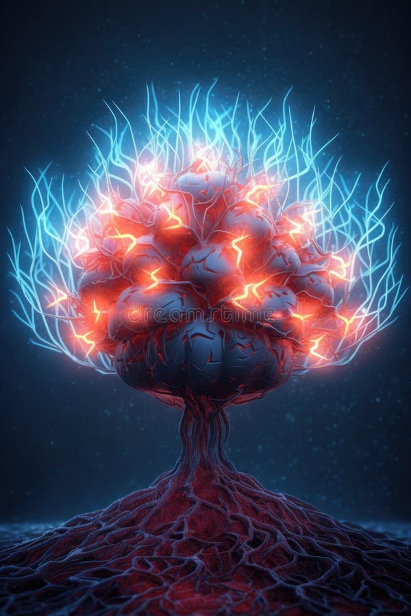 Futuristic ai computer chip on a circuit board royalty free illustration