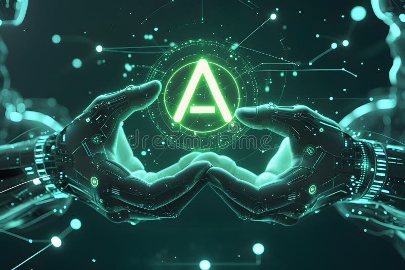 \'Explore a futuristic AI concept with glowing blue tech and cyber aesthetics, blending advanced technology royalty free illustration