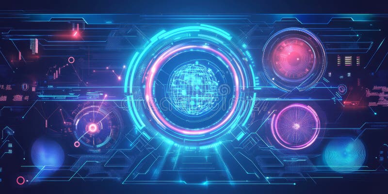 futuristic cybersecurity concept showing AI-powered threat detection with glowing blue interface