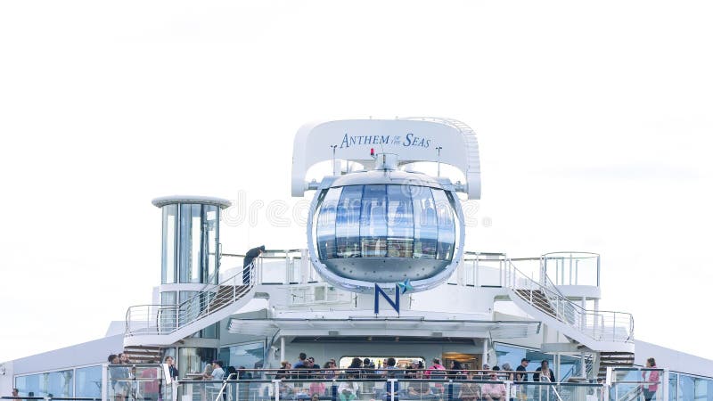 Futuristic architecture of a modern cruise ship Anthem of the Seas with a large stock images