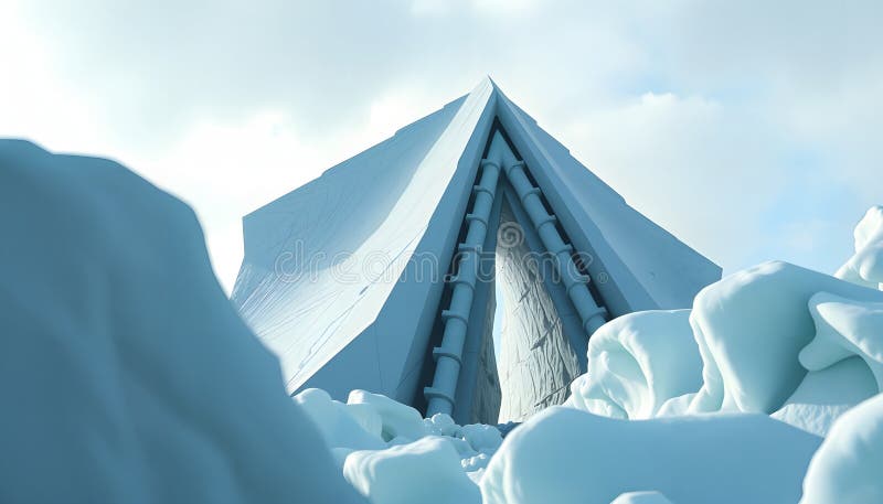 Futuristic Arctic Research Station Architecture stock photos