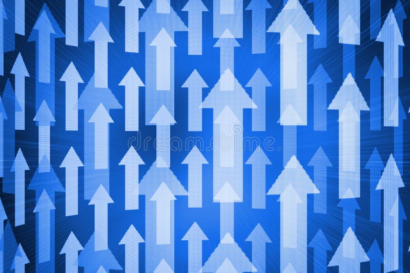 Futuristic arrow pointing upwards vector illustration