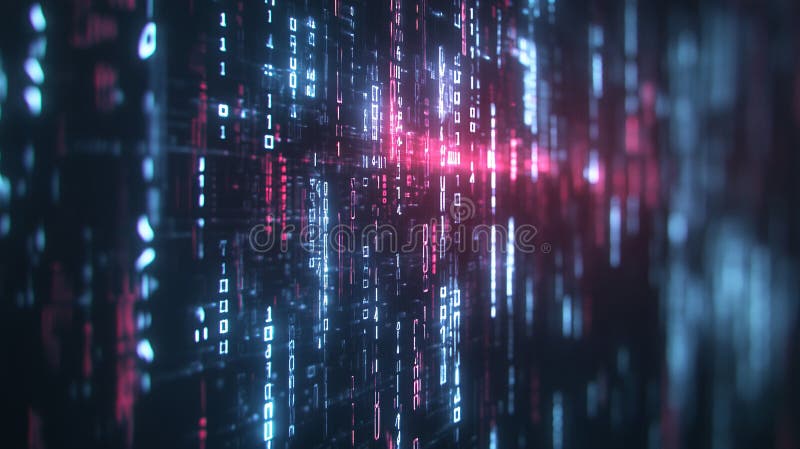 Futuristic Background Featuring Online Connections, Binary Code, and Tech Devices for Business and Tech Uses vector illustration