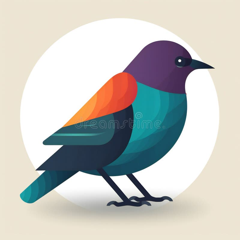 AI Generative - Minimalistic Bird Icon vector illustration