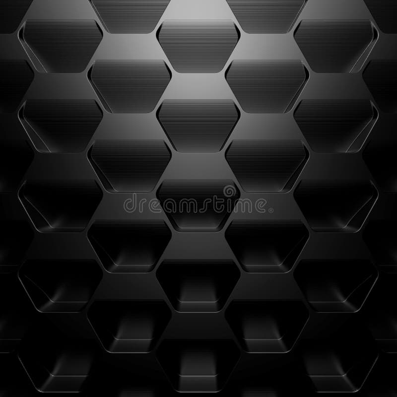 Futuristic Black Hexagonal Surface. Abstract Geometric Background. royalty free illustration