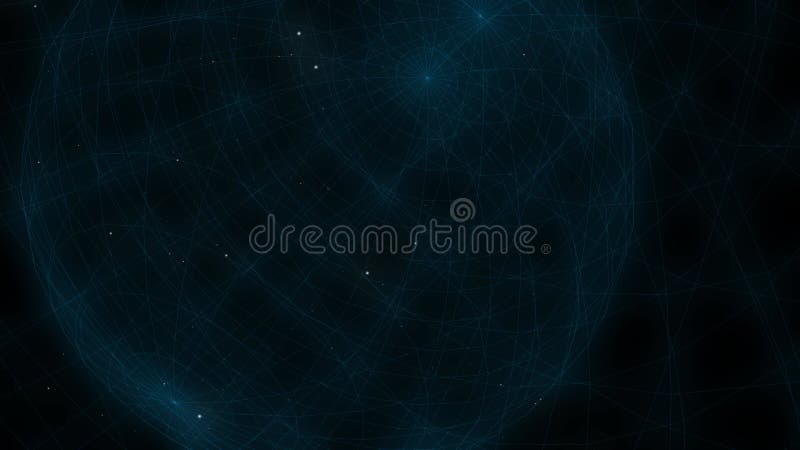 Futuristic blue globe matrix floating in space abstract vector illustration