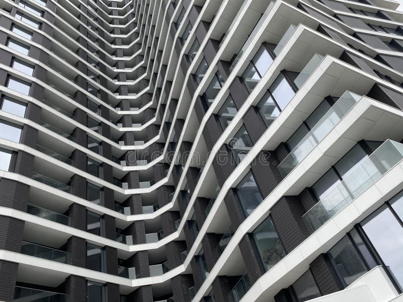 Futuristic Building Exterior Abstract Texture with Lines Editorial