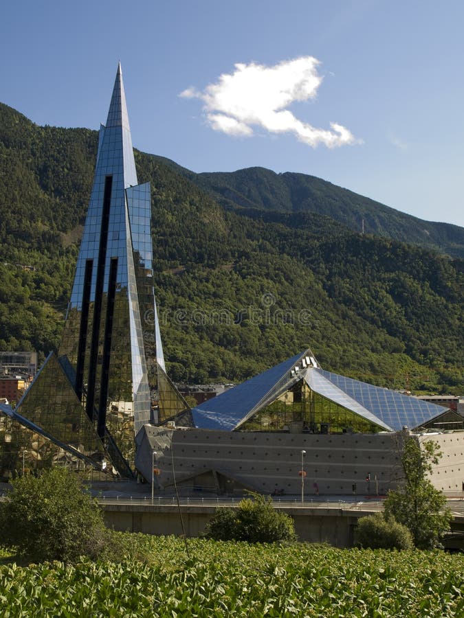Glass building in Andorra stock photo. Image of pyramid - 22493454