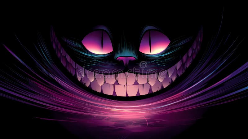 Futuristic Cheshire Cat Huge Smile Big Teeth Grin Ai Generated