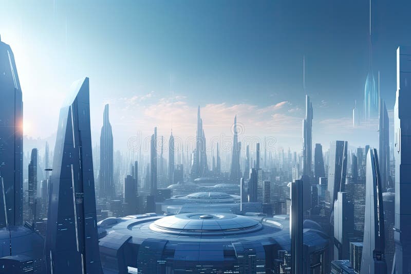 A Futuristic Cityscape with Towering Skyscrapers and Advanced ...