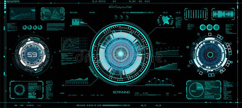 Futuristic concept HUD, GUI style. Screen VR stock illustration