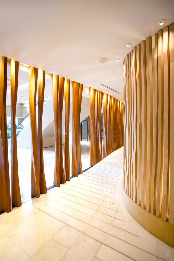 Futuristic corridor in the hall stock images