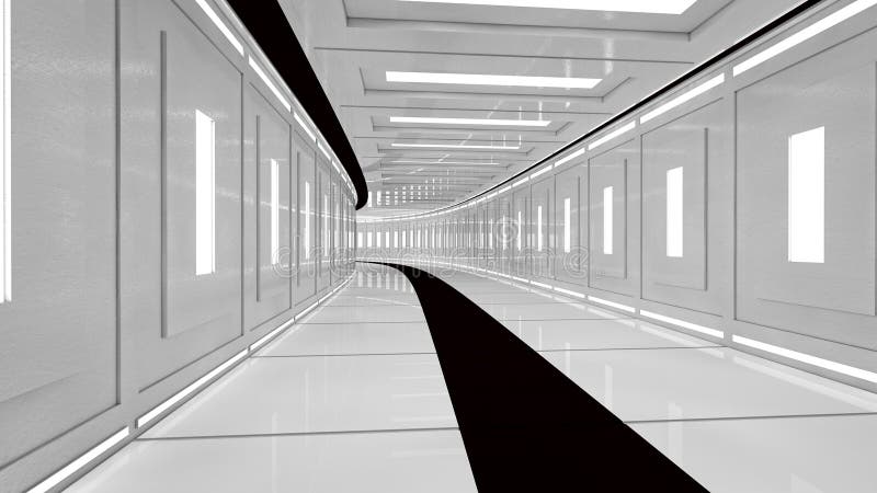 Futuristic corridor interior royalty free stock image