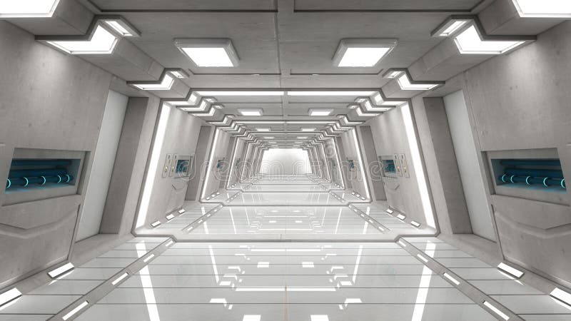 Futuristic corridor interior