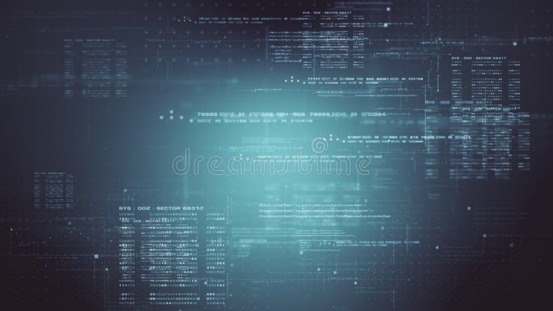 Cryptographic Matrix Blockchain Data Simulation stock image