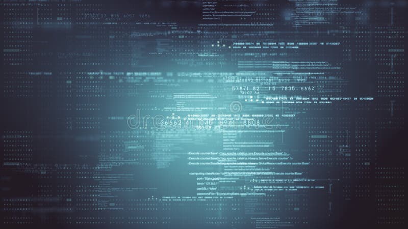 Cryptographic Matrix Blockchain Data Simulation royalty free stock photography