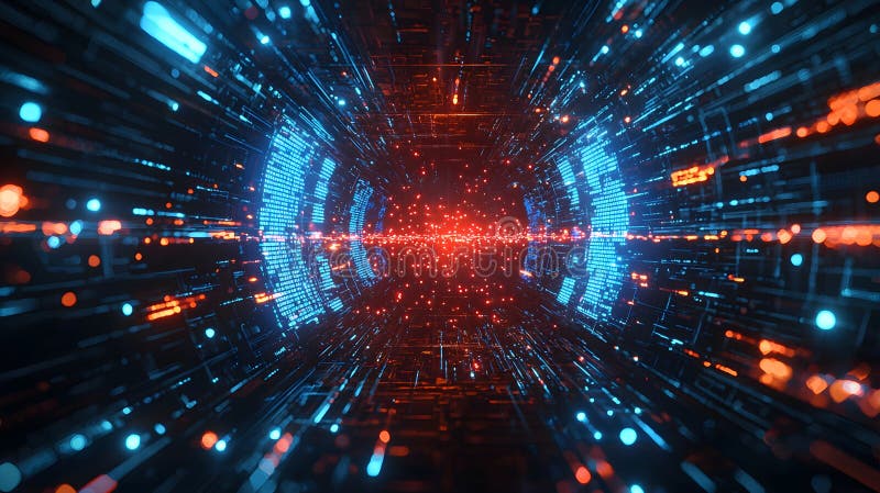 Futuristic Cyber Defense System with Glowing Vibes royalty free illustration
