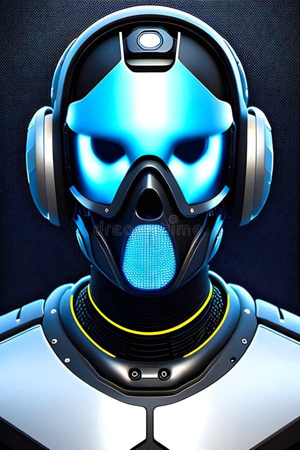 Futuristic cybernetic robot generated by ai vector illustration