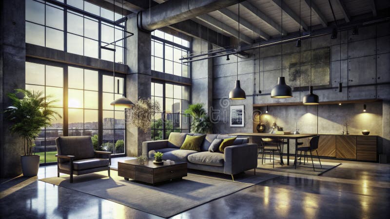 Beautiful view of Urban Apartment Interior Design With Exposed Textures