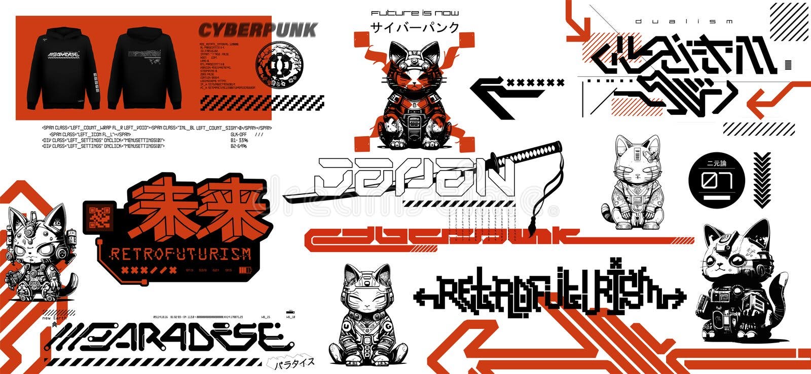 33 Cyber Y2K Sci-Fi Shapes - Graphics