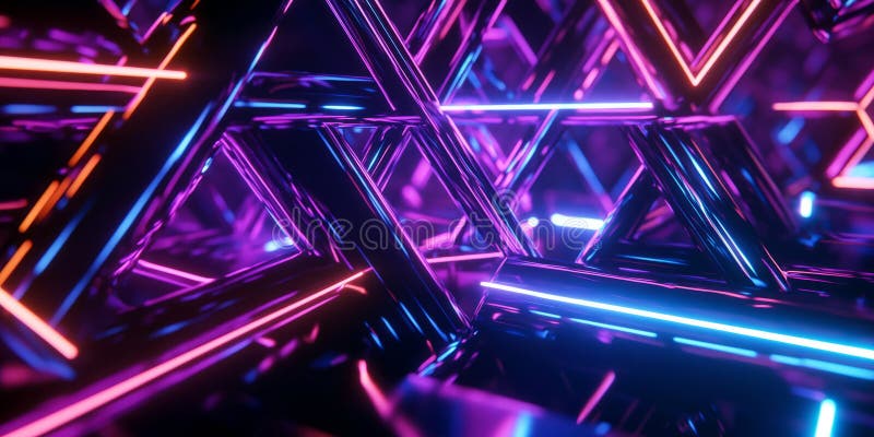 A futuristic 3D background showcasing an intricate geometric structure made of interconnected stock image