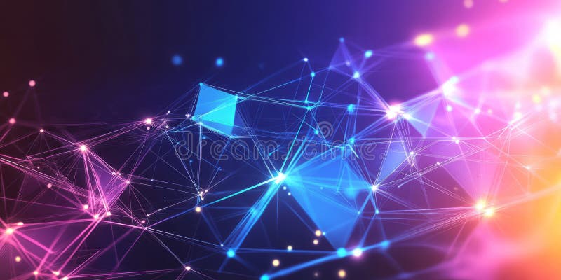 A futuristic 3D background showcasing an intricate geometric structure made of interconnected stock photos