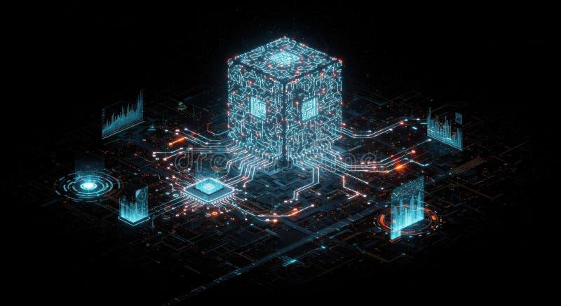 Digital Data Cube royalty free illustration