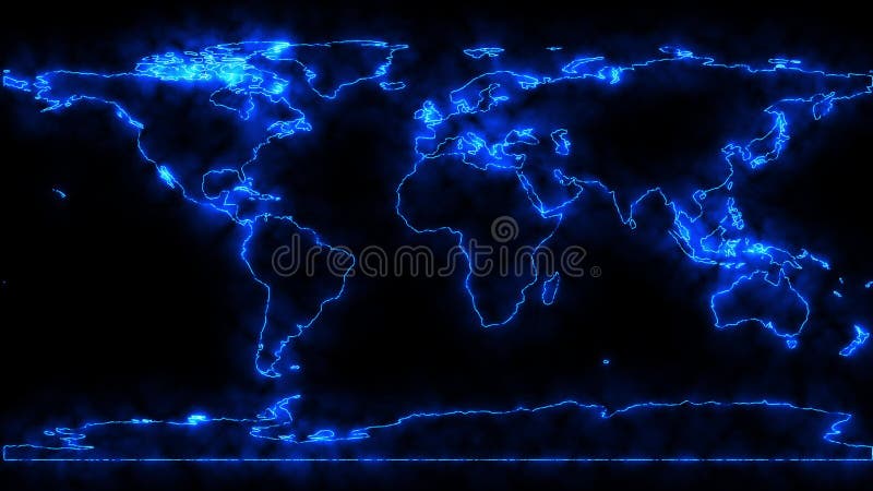 Futuristic 3D World Map Animation Digital Technology stock illustration