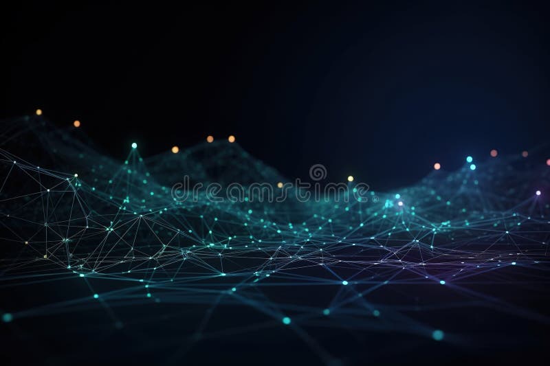 Futuristic data technology background with network lines vector illustration