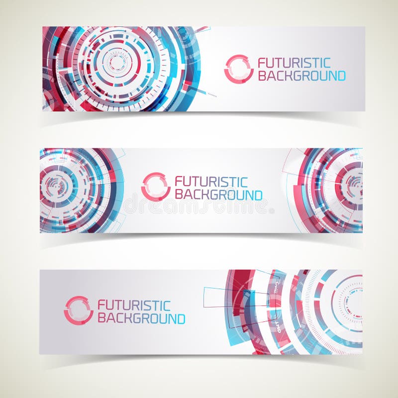 Futuristic Design Banners Set vector illustration