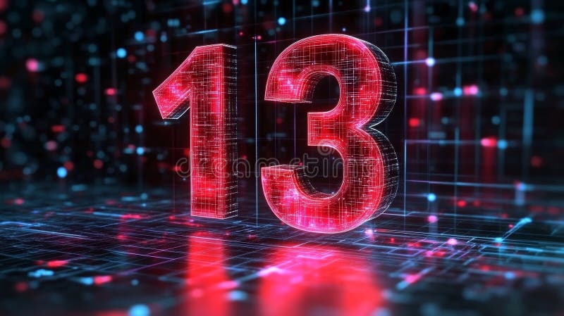 Thirteen digital number 13 stock vector. Illustration of symbol
