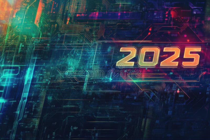 Futuristic Digital Abstract Background 2025 royalty free stock photo